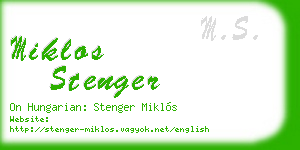 miklos stenger business card